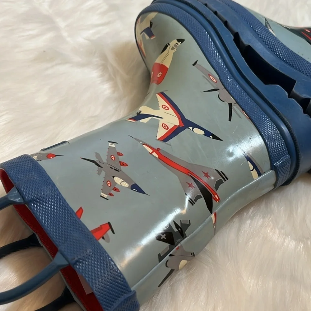 Hatley Blue Airplane Toddler Waterproof Rain Boots